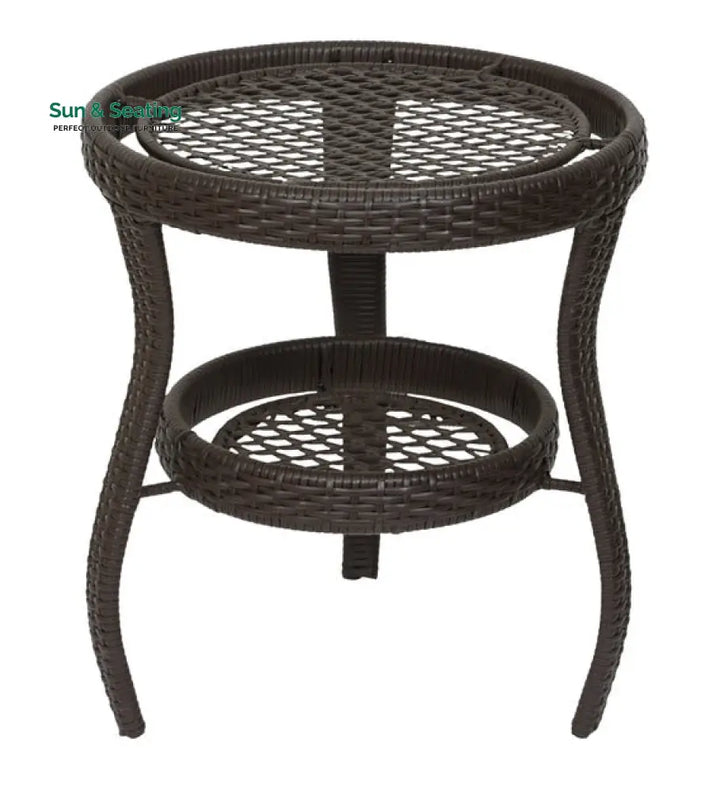 Rutu Outdoor Patio Seating Set 2 Chairs and 1 Table Set (Brown) Coffee Table Sets