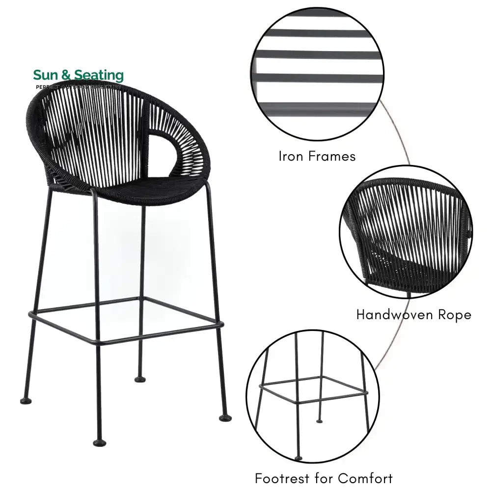 Saanvi 2-Piece Outdoor Rope Bar Chairs – Stylish Comfort Built to Last Bar Chairs