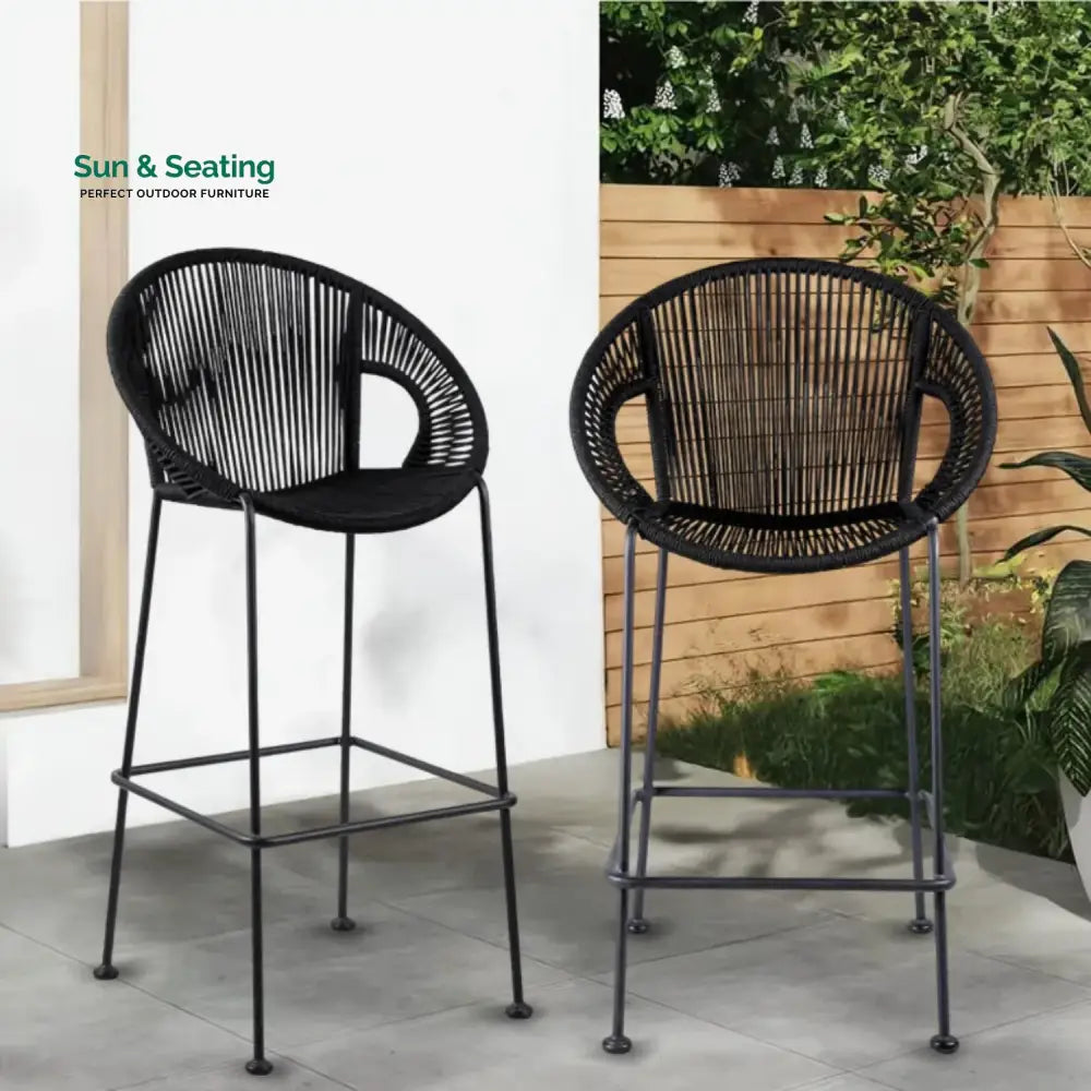 Saanvi 2-Piece Outdoor Rope Bar Chairs – Stylish Comfort Built to Last Bar Chairs