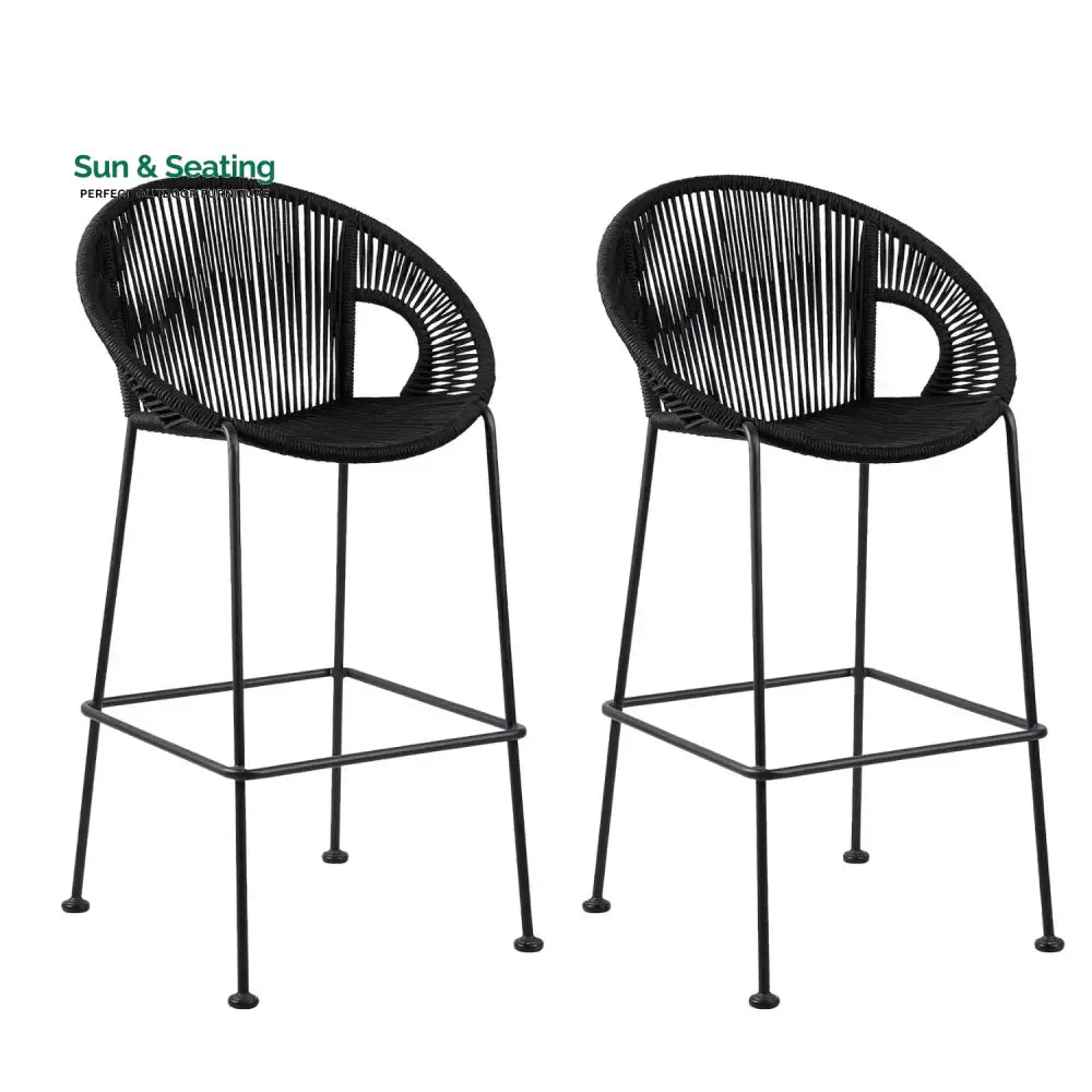Saanvi 2-Piece Outdoor Rope Bar Chairs – Stylish Comfort Built to Last Bar Chairs