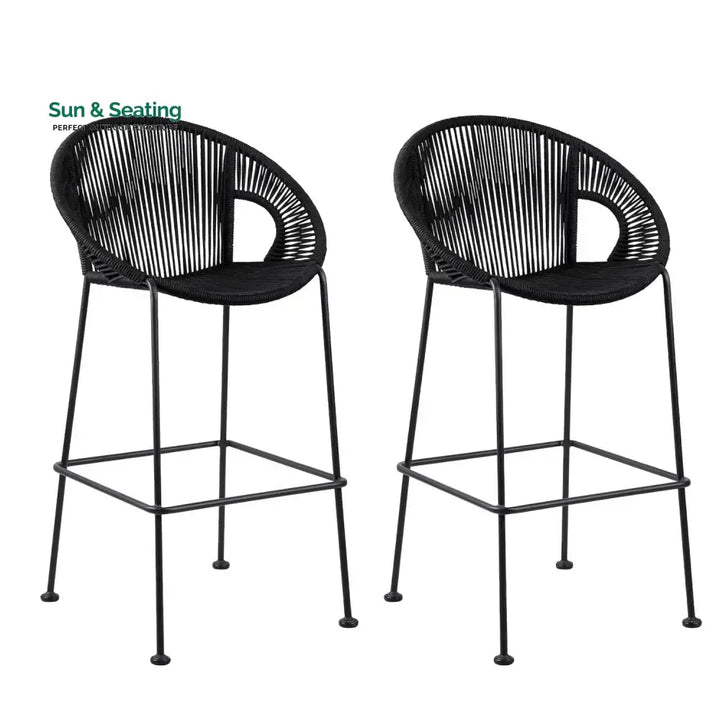 Saanvi 2-Piece Outdoor Rope Bar Chairs – Stylish Comfort Built to Last Bar Chairs