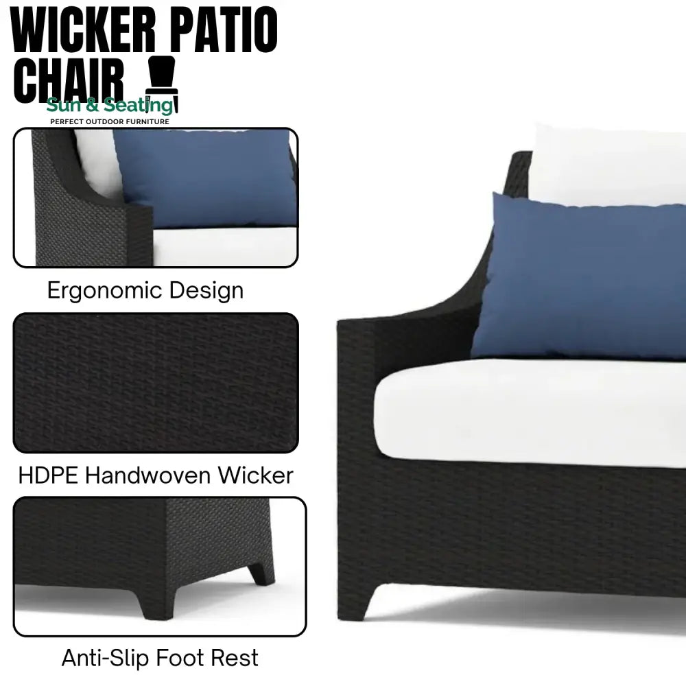 Saba All Weather Outdoor Wicker Garden L-Shape Sectional Conversation Set Sofa Set