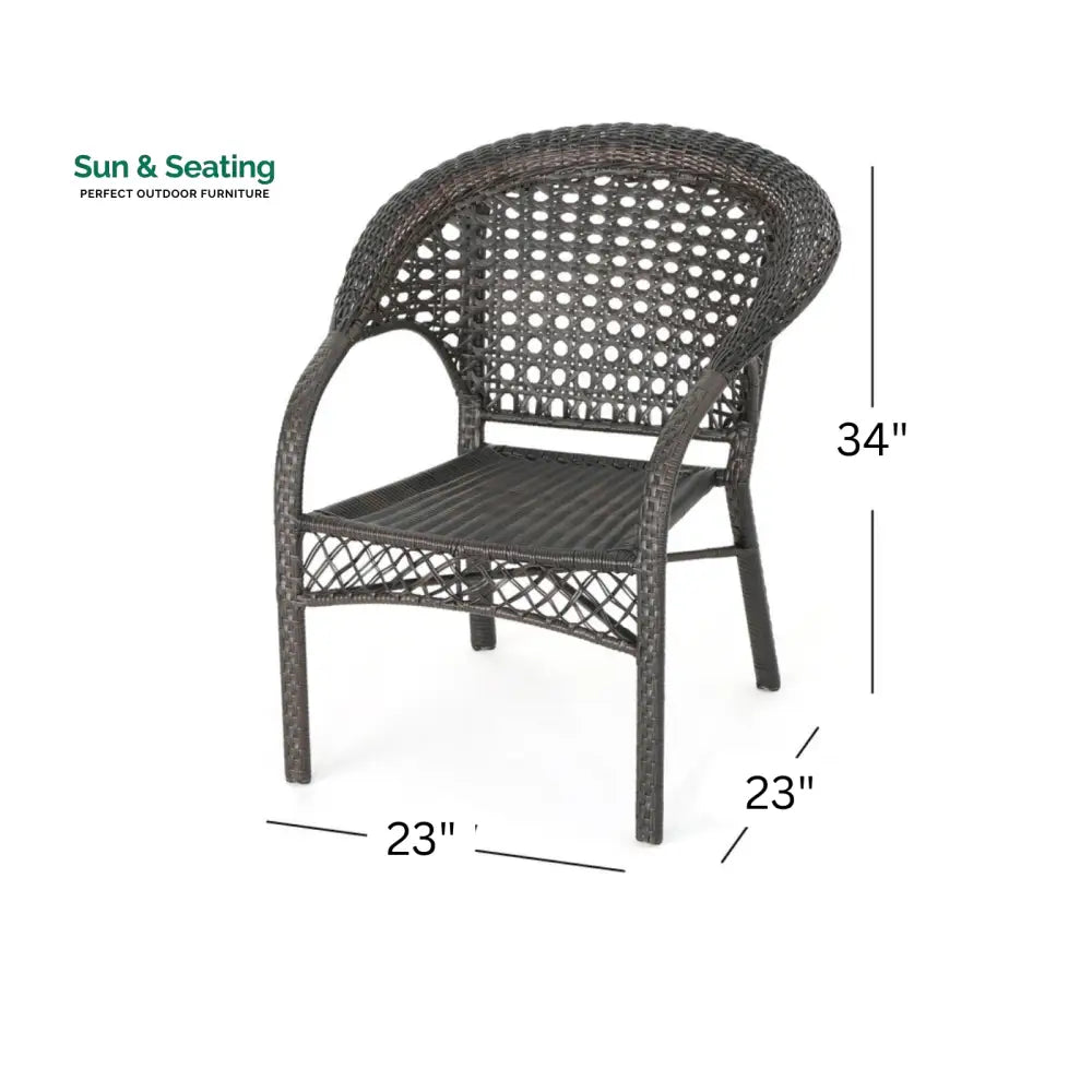 Sabbatini Outdoor Patio Dining Set 6 Chairs and 1 Table (Dark Brown) Dining sets