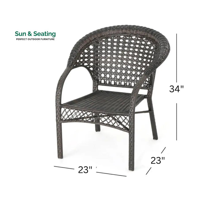 Sabbatini Outdoor Patio Dining Set 6 Chairs and 1 Table (Dark Brown) Dining sets