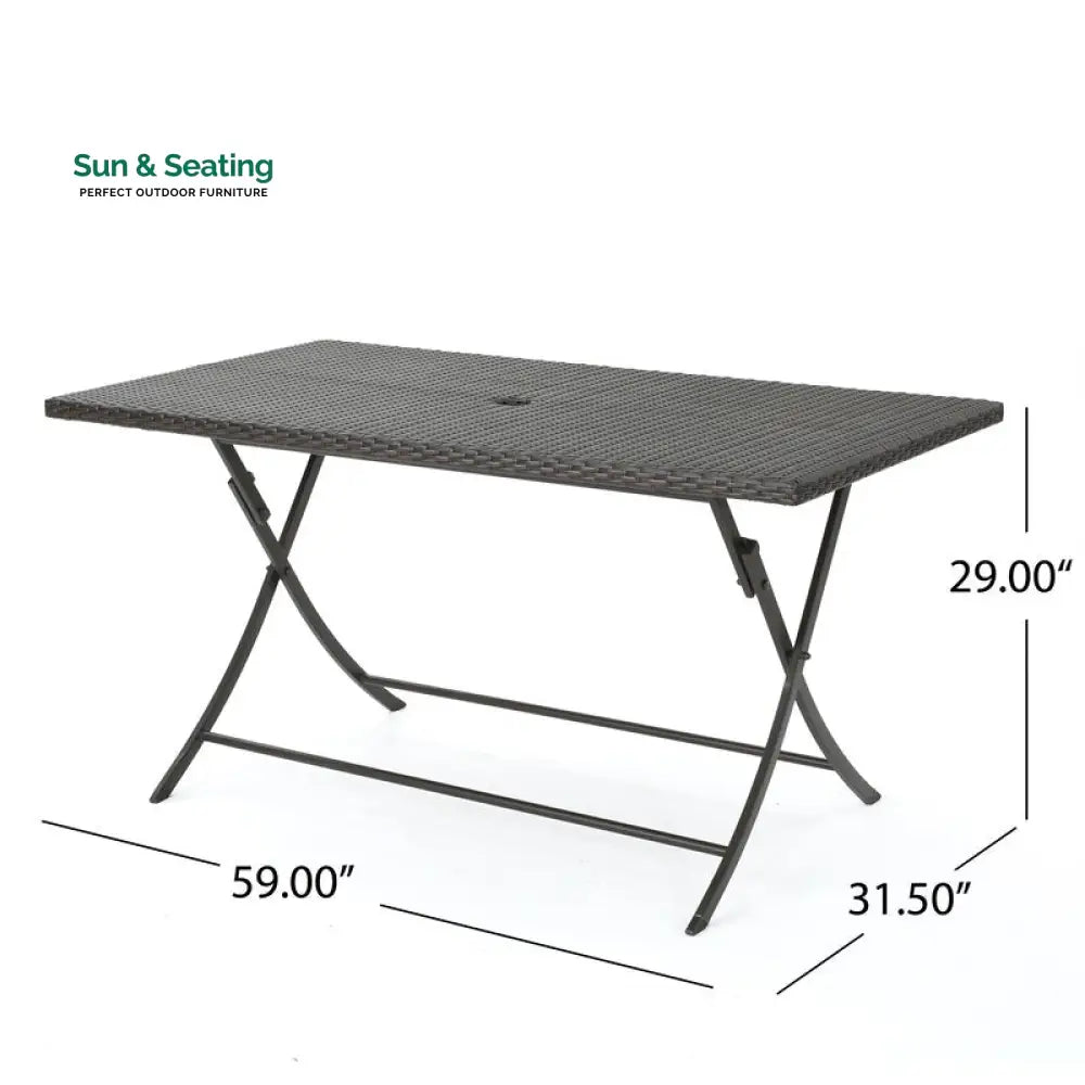 Sabbatini Outdoor Patio Dining Set 6 Chairs and 1 Table (Dark Brown) Dining sets