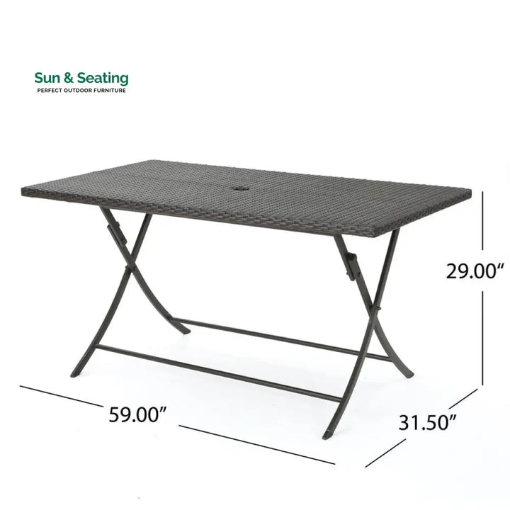 Sabbatini Outdoor Patio Dining Set 6 Chairs and 1 Table (Dark Brown) Dining sets