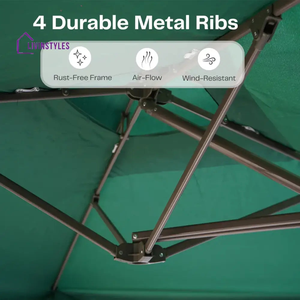 Sadik Marble Base Metal Frame Outdoor Umbrella - Green