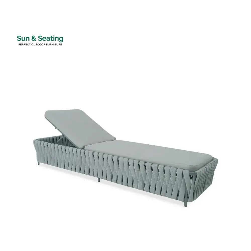 Sadwrn Outdoor Swimming Poolside Lounger Braided &amp; Rope (Grey) Loungers