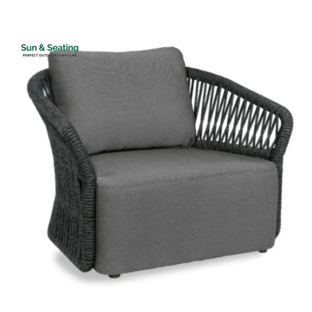 Saeko 4-Piece Outdoor Braid &amp; Rope Sofa Set (Grey) Sofa Set