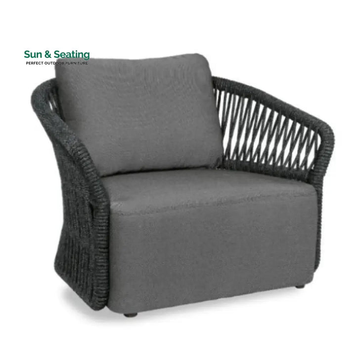Saeko 4-Piece Outdoor Braid &amp; Rope Sofa Set (Grey) Sofa Set