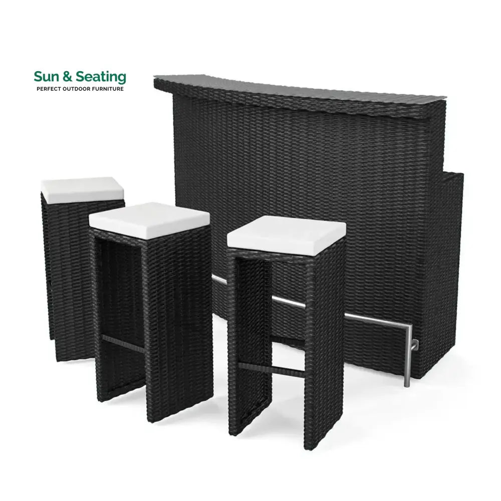 Saira 3-Seater Outdoor Rattan Wicker Bar Set Bar Set