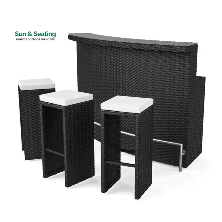 Saira 3-Seater Outdoor Rattan Wicker Bar Set Bar Set