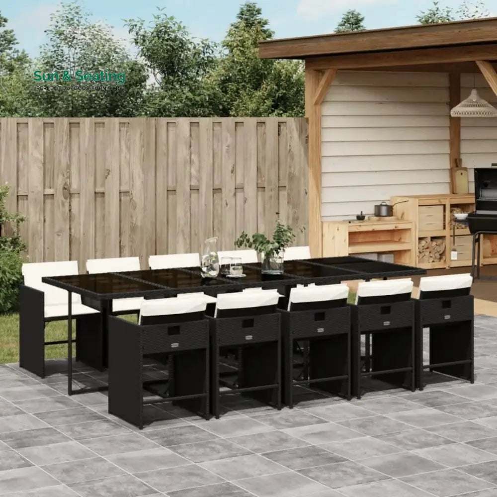 Saisha 11-Piece Outdoor Rattan Wicker Dinning Set Dining Set