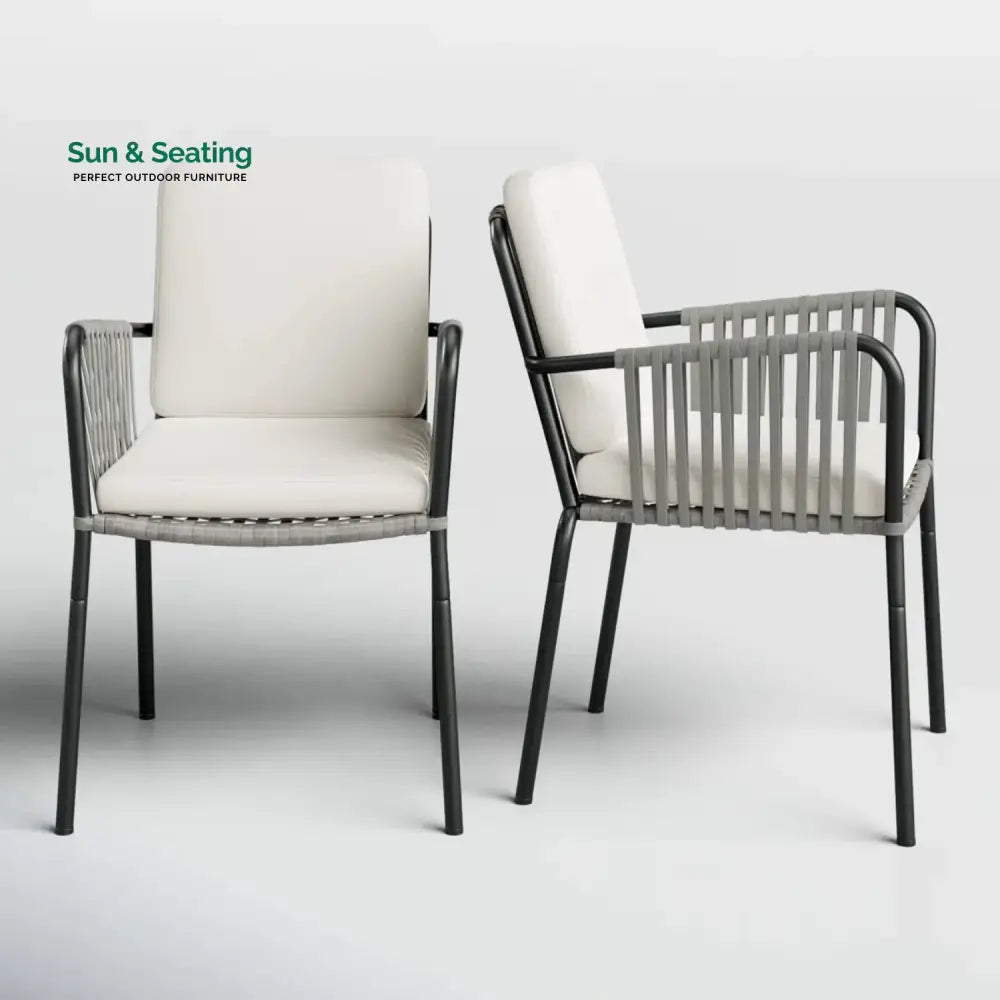 Sakshi 2-Piece Outdoor Rope Patio Dining Chairs Dinning Chairs