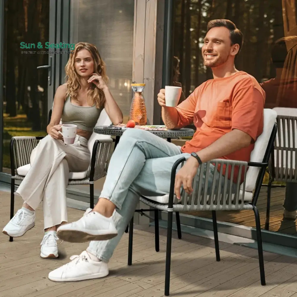 Sakshi 2-Piece Outdoor Rope Patio Dining Chairs Dinning Chairs