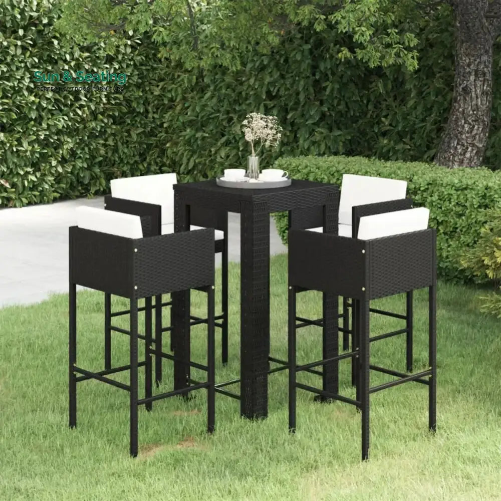 Sakura 5-Piece Outdoor Rattan Wicker Bar Set Bar Set