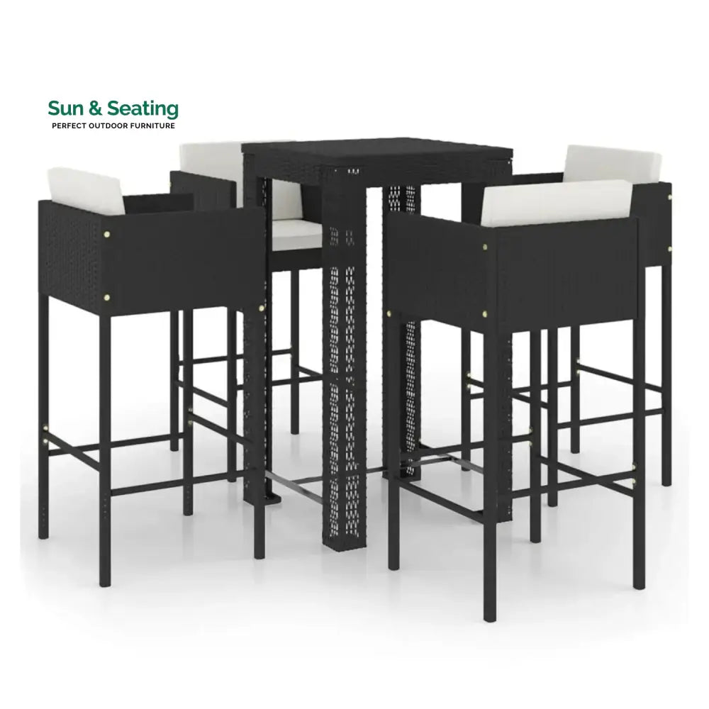 Sakura 5-Piece Outdoor Rattan Wicker Bar Set Bar Set