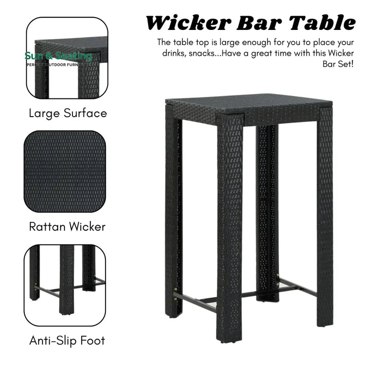 Sakura 5-Piece Outdoor Rattan Wicker Bar Set Bar Set