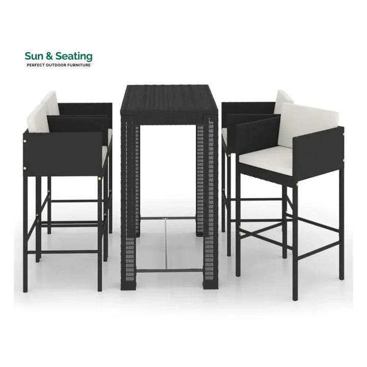 Sakura 5-Piece Outdoor Rattan Wicker Bar Set Bar Set