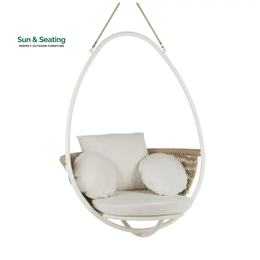 Sal Single Seater Hanging Swing Without Stand For Balcony Garden Swing Beige Swings