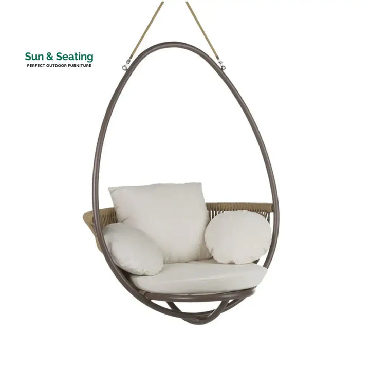 Sal Single Seater Hanging Swing Without Stand For Balcony Garden Swing Brown Swings