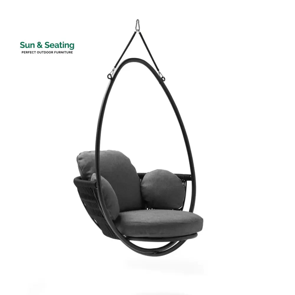 Sal Single Seater Hanging Swing Without Stand For Balcony Garden Swing Dark Grey Swings