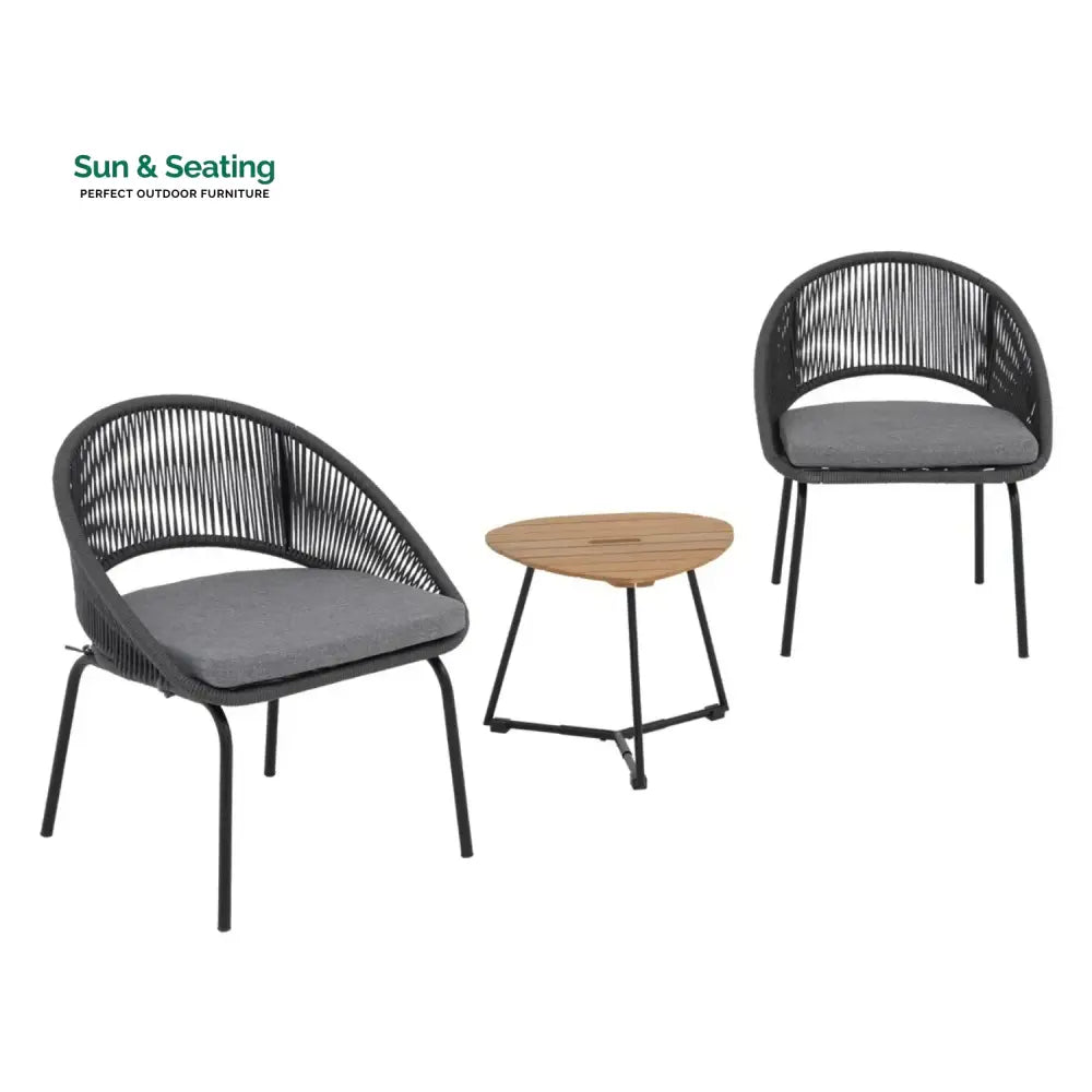 Salma 3 Piece Garden Outdoor Rope Patio Set Patio Set