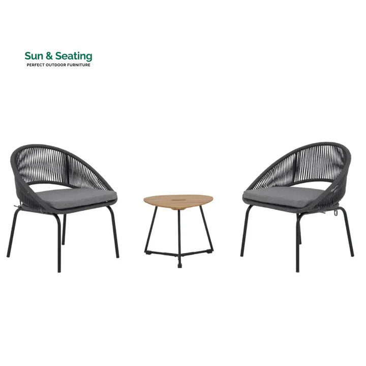 Salma 3 Piece Garden Outdoor Rope Patio Set Patio Set