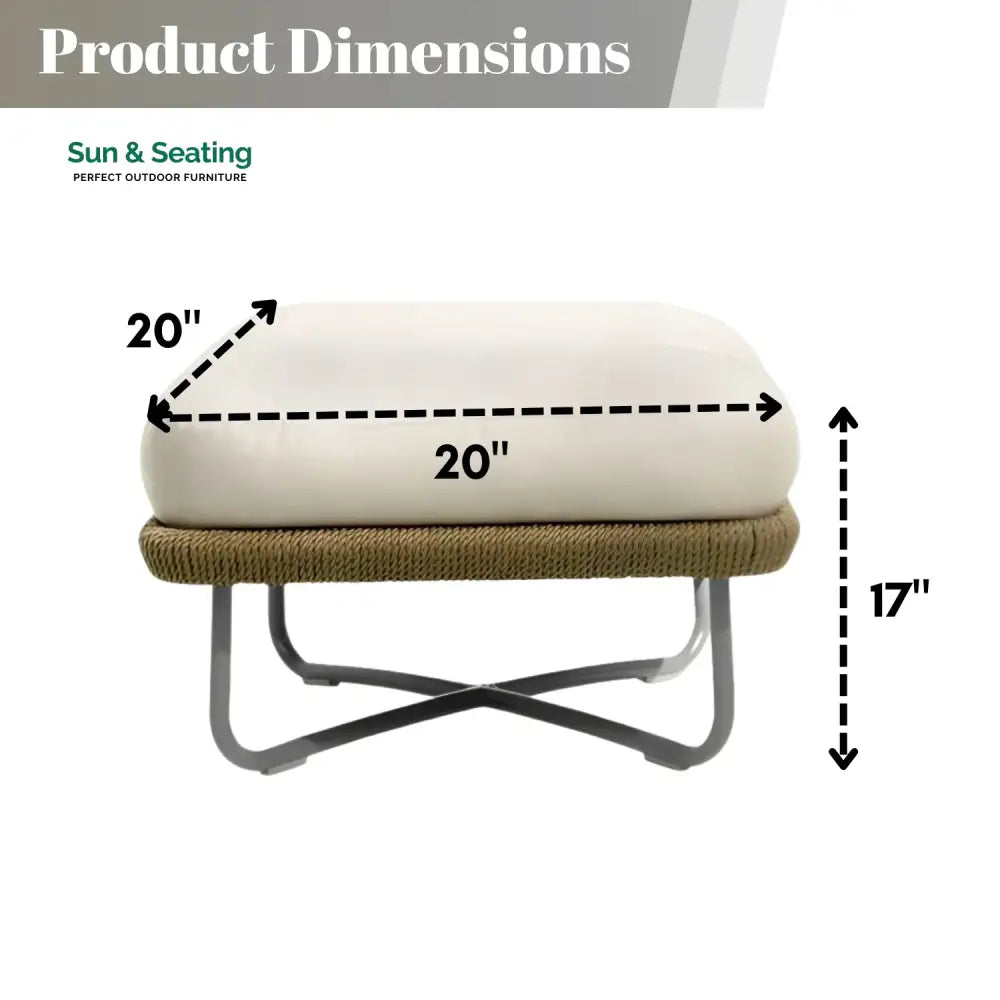 Salsabil Outdoor All-Weather Rope Ottoman Footrest