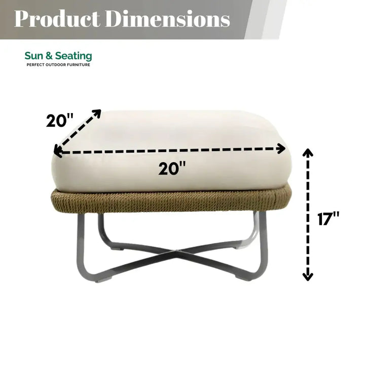 Salsabil Outdoor All-Weather Rope Ottoman Footrest
