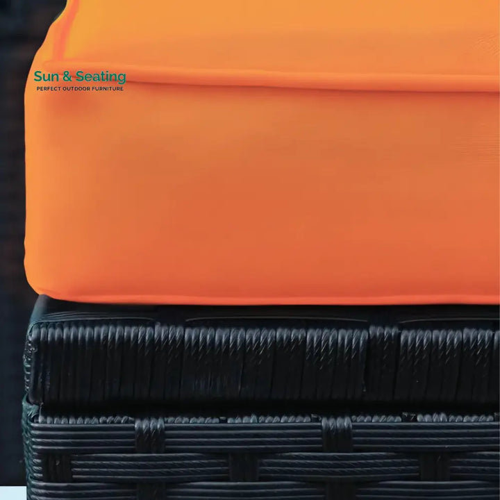 Samah Outdoor Garden Conversation Sofa Set (Black/Orange) Sofa Set