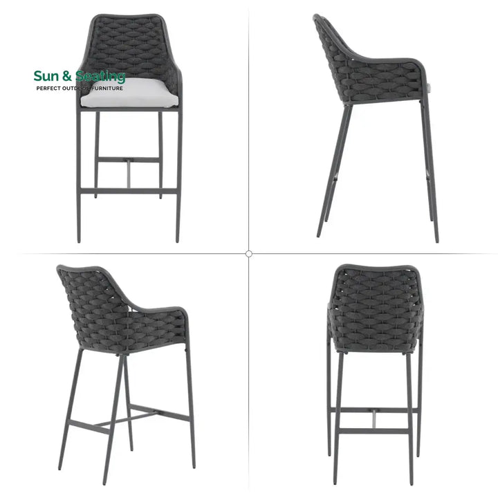Samaira 2-Piece Outdoor Rope Bar Chairs – Stylish Comfort Built to Last Bar Chairs