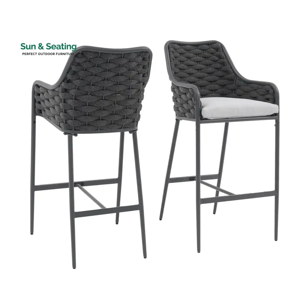 Samaira 2-Piece Outdoor Rope Bar Chairs – Stylish Comfort Built to Last Bar Chairs