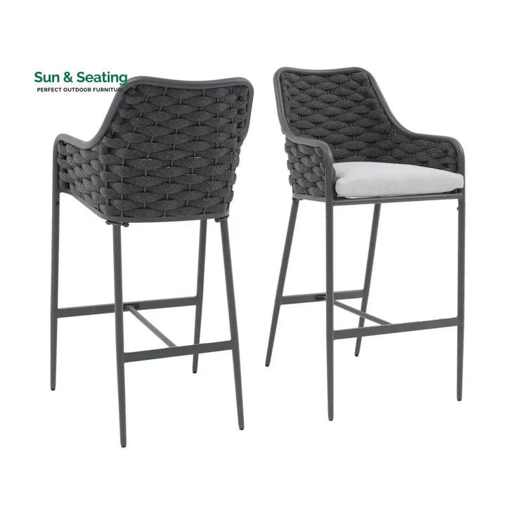 Samaira 2-Piece Outdoor Rope Bar Chairs – Stylish Comfort Built to Last Bar Chairs