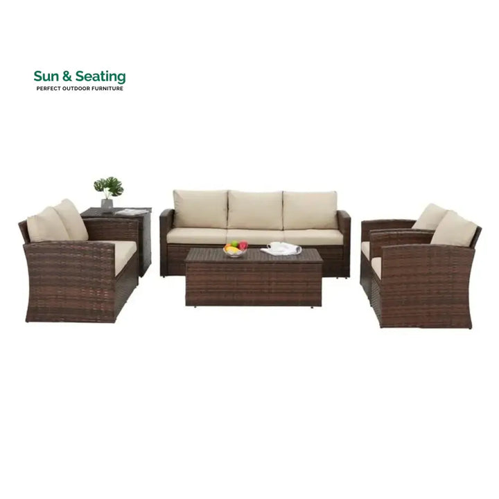 Samiksha Outdoor 7-Seater Wicker Sectional Sofa Set Sofa Set