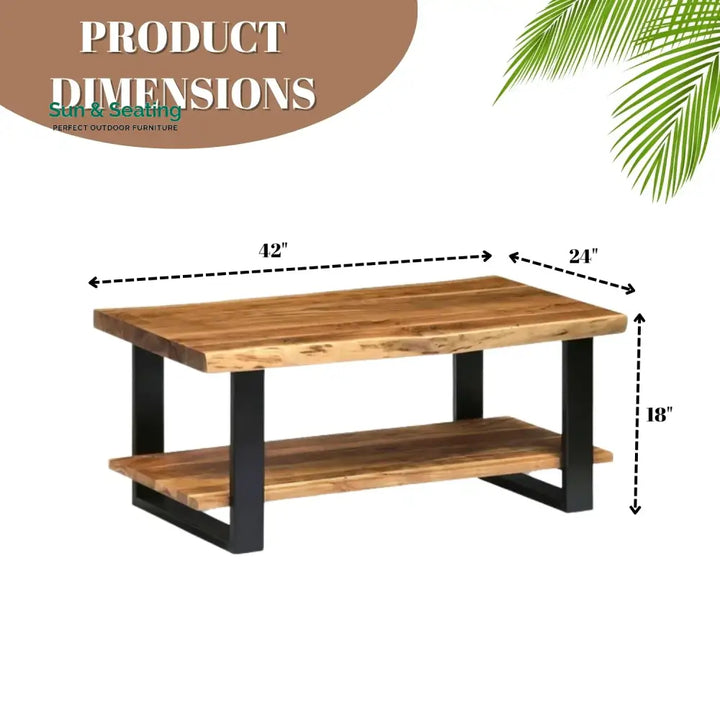 Samira 2-Tier Natural Wood Top Center Table Center Table