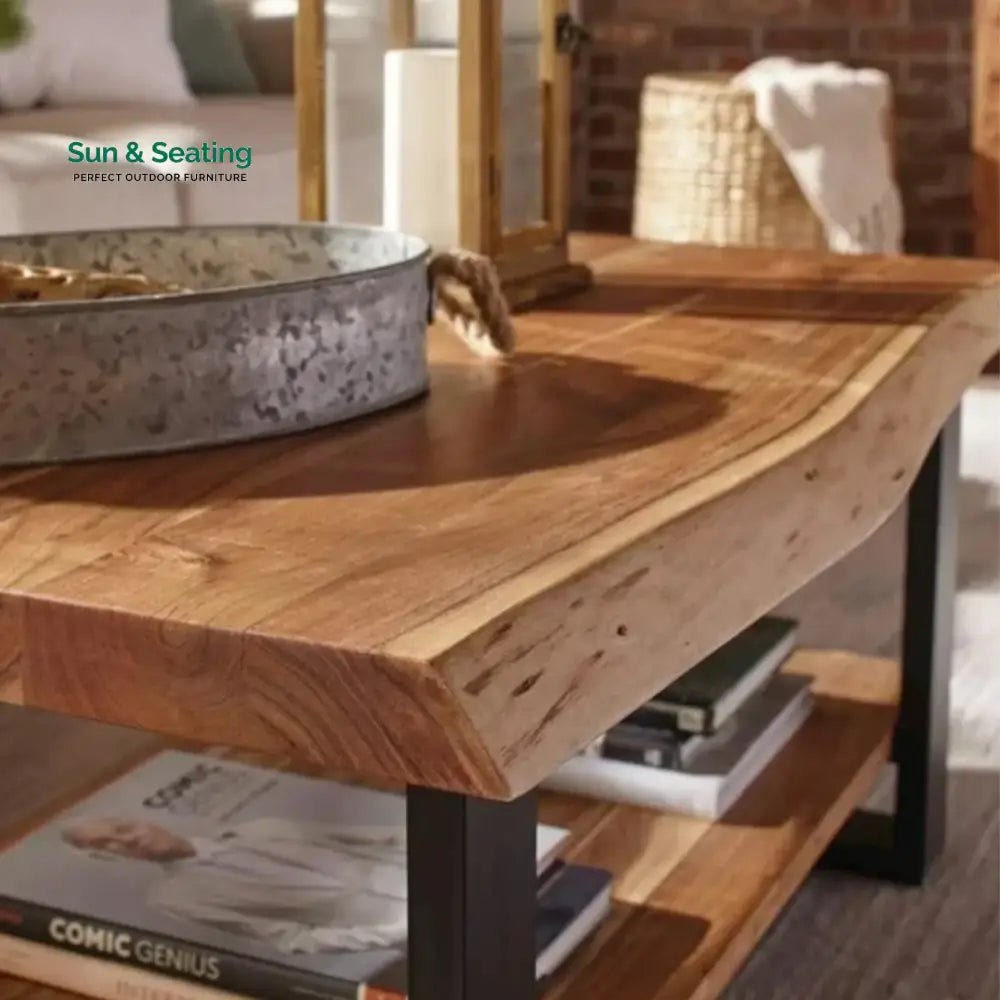 Samira 2-Tier Natural Wood Top Center Table Center Table