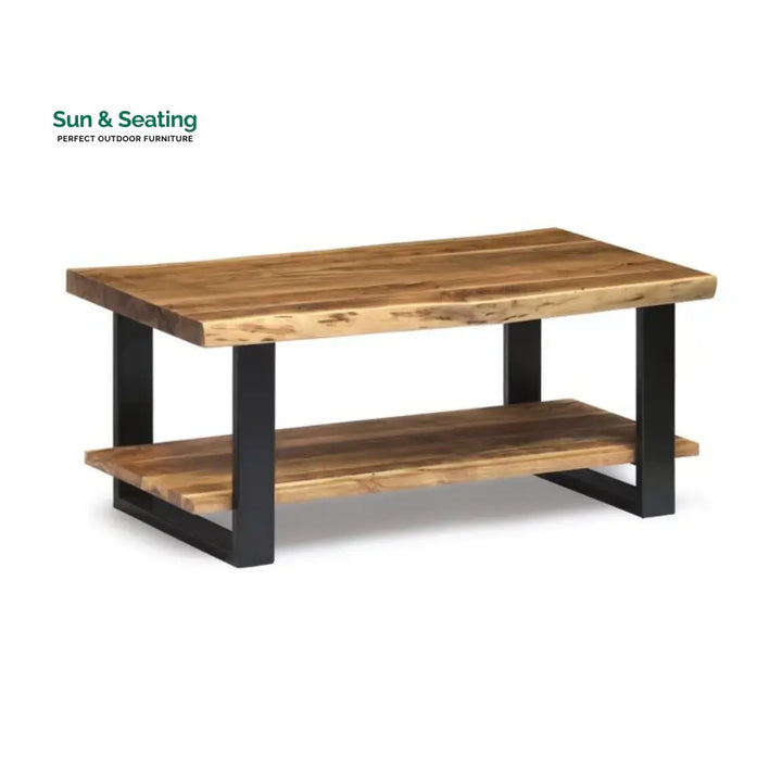 Samira 2-Tier Natural Wood Top Center Table Center Table