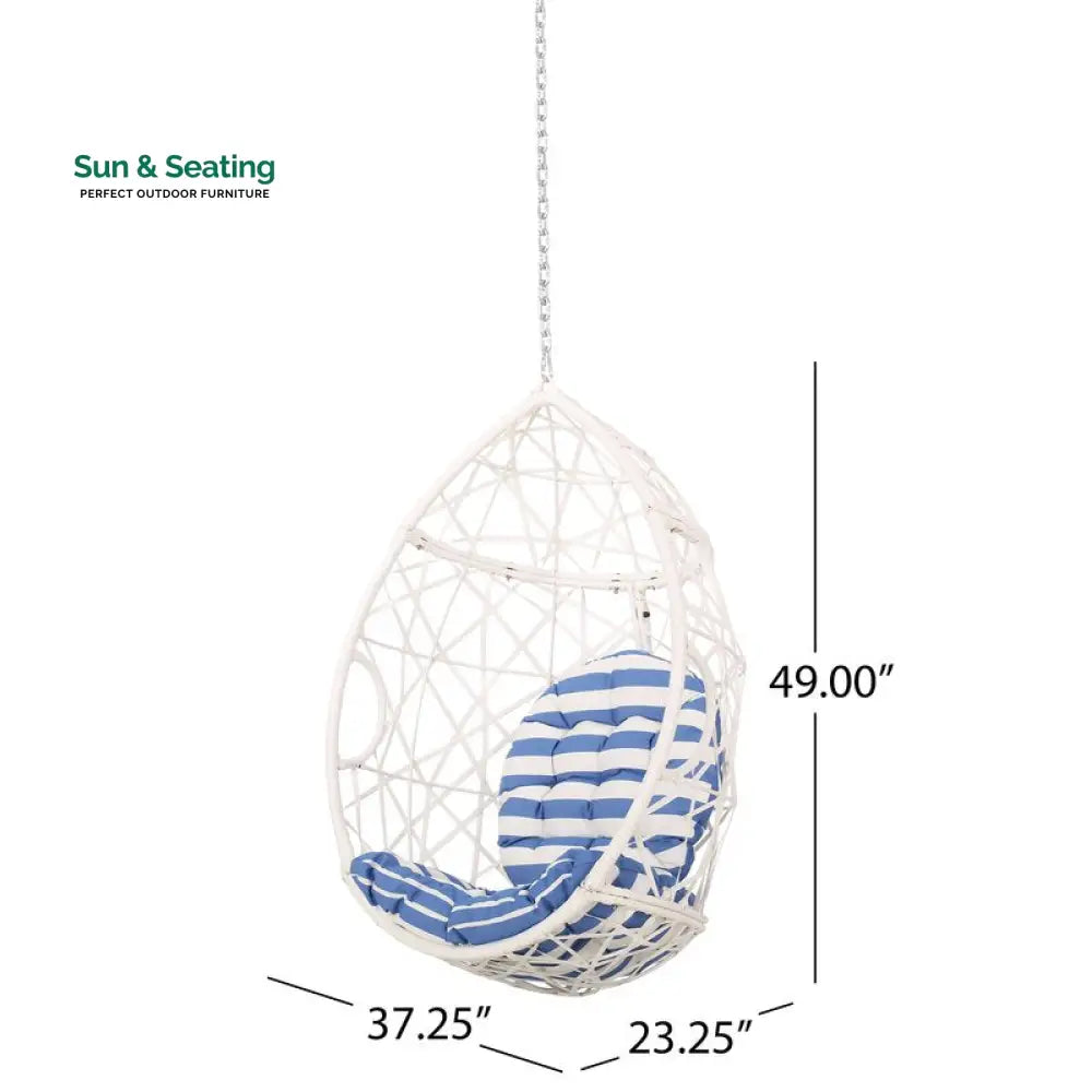 Samuele Single Seater Hanging Swing Without Stand For Balcony Garden Swing (White) Swings