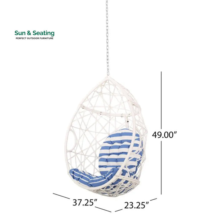 Samuele Single Seater Hanging Swing Without Stand For Balcony Garden Swing (White) Swings