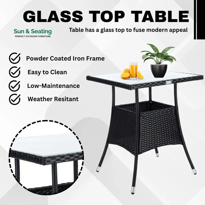 Sana 3-Piece Outdoor Rattan Wicker Patio Set Patio Set