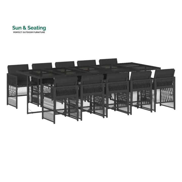 Sanika 10 Seater Outdoor Rattan Wicker Dinning Set Dining Set