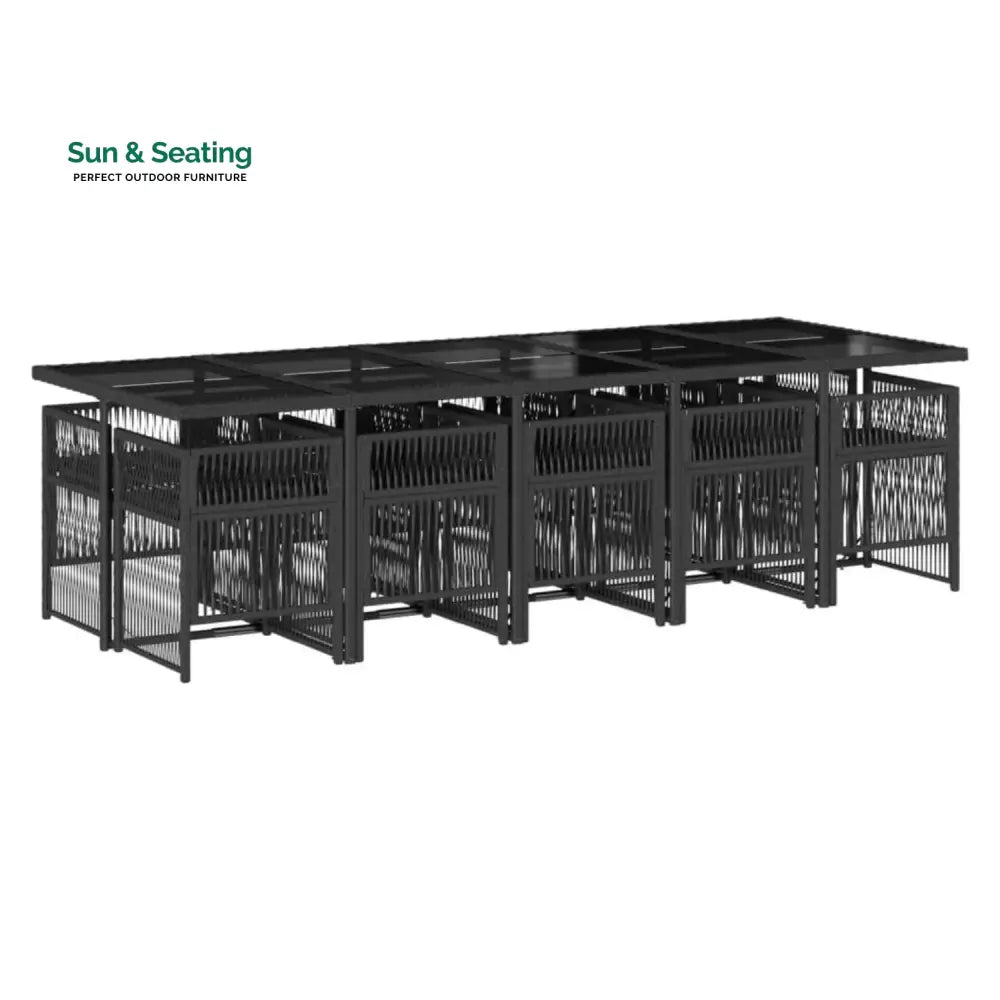Sanika 10 Seater Outdoor Rattan Wicker Dinning Set Dining Set
