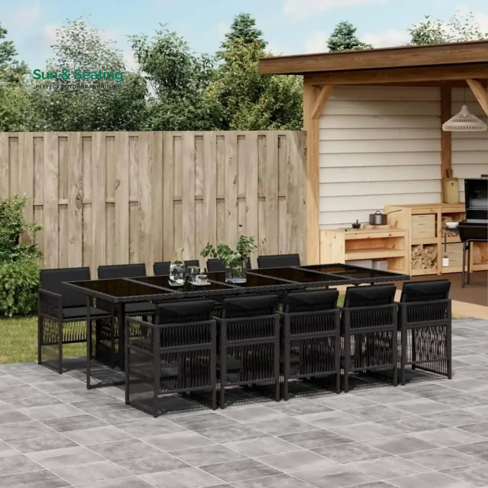 Sanika 10 Seater Outdoor Rattan Wicker Dinning Set Dining Set
