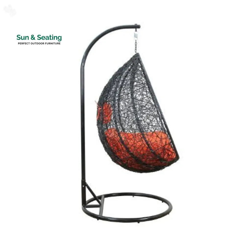 Santa Single Seater Hanging Swing With Stand For Balcony Garden Swing (Dark Brown) Swings