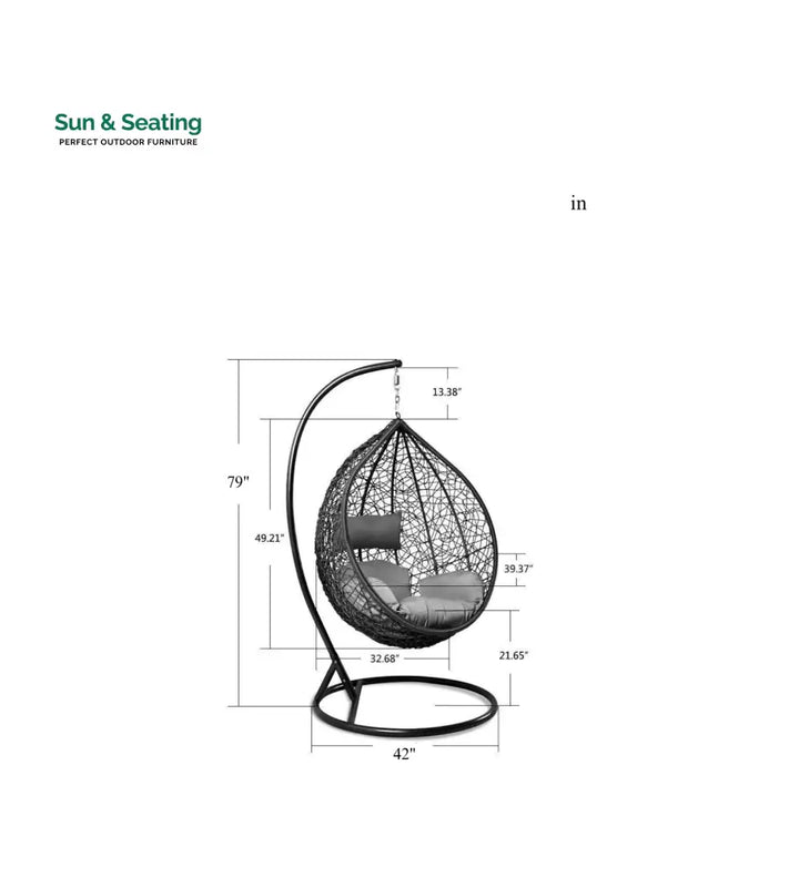 Santa Single Seater Hanging Swing With Stand For Balcony Garden Swing (Dark Brown) Swings