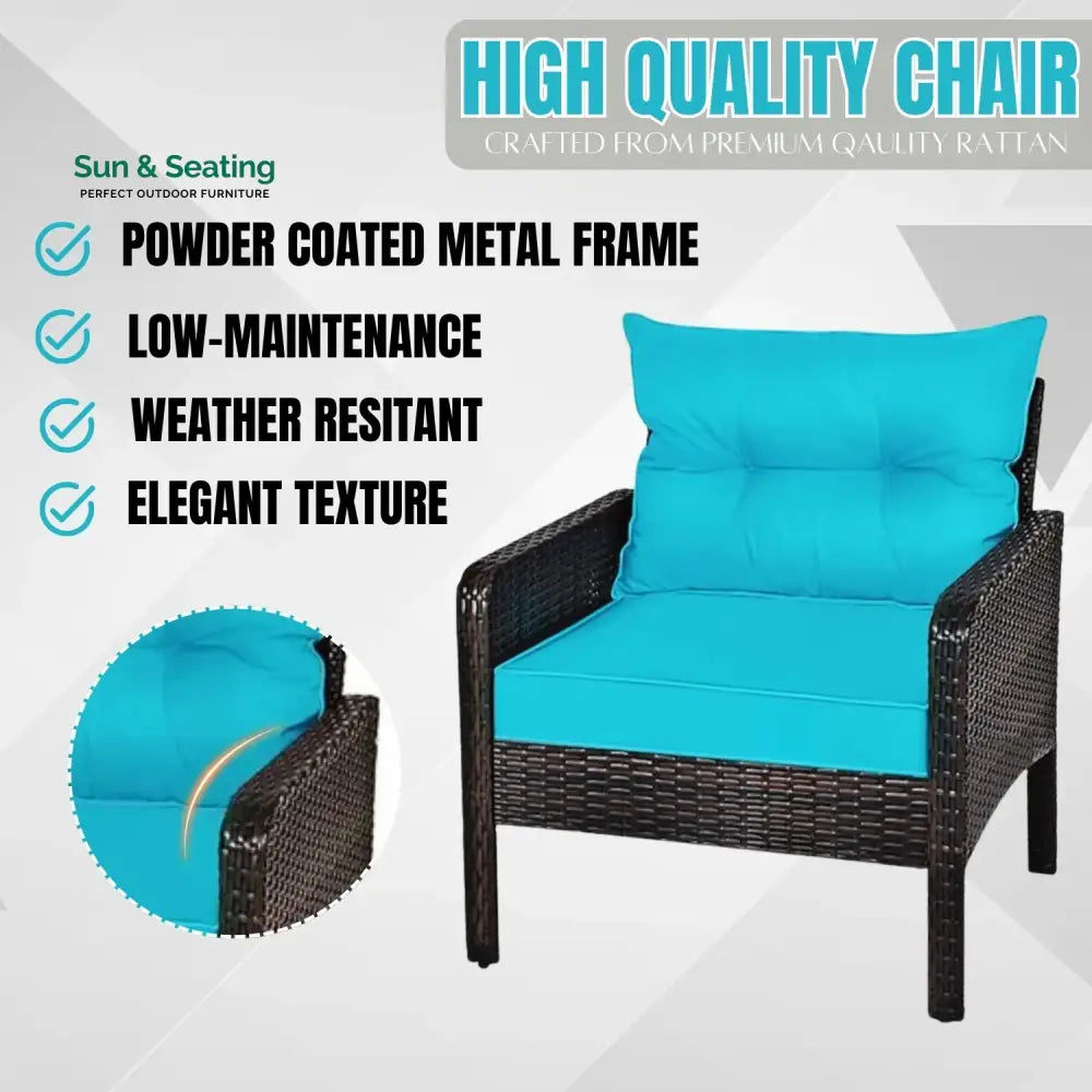 Saphira Outdoor Wicker 5-Piece Patio Sofa Set Patio Sofa Set