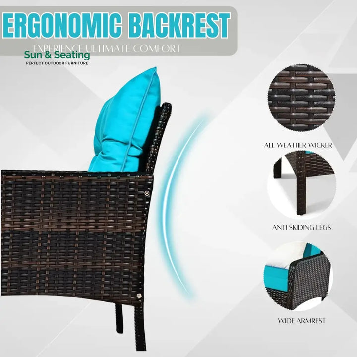 Saphira Outdoor Wicker 5-Piece Patio Sofa Set Patio Sofa Set