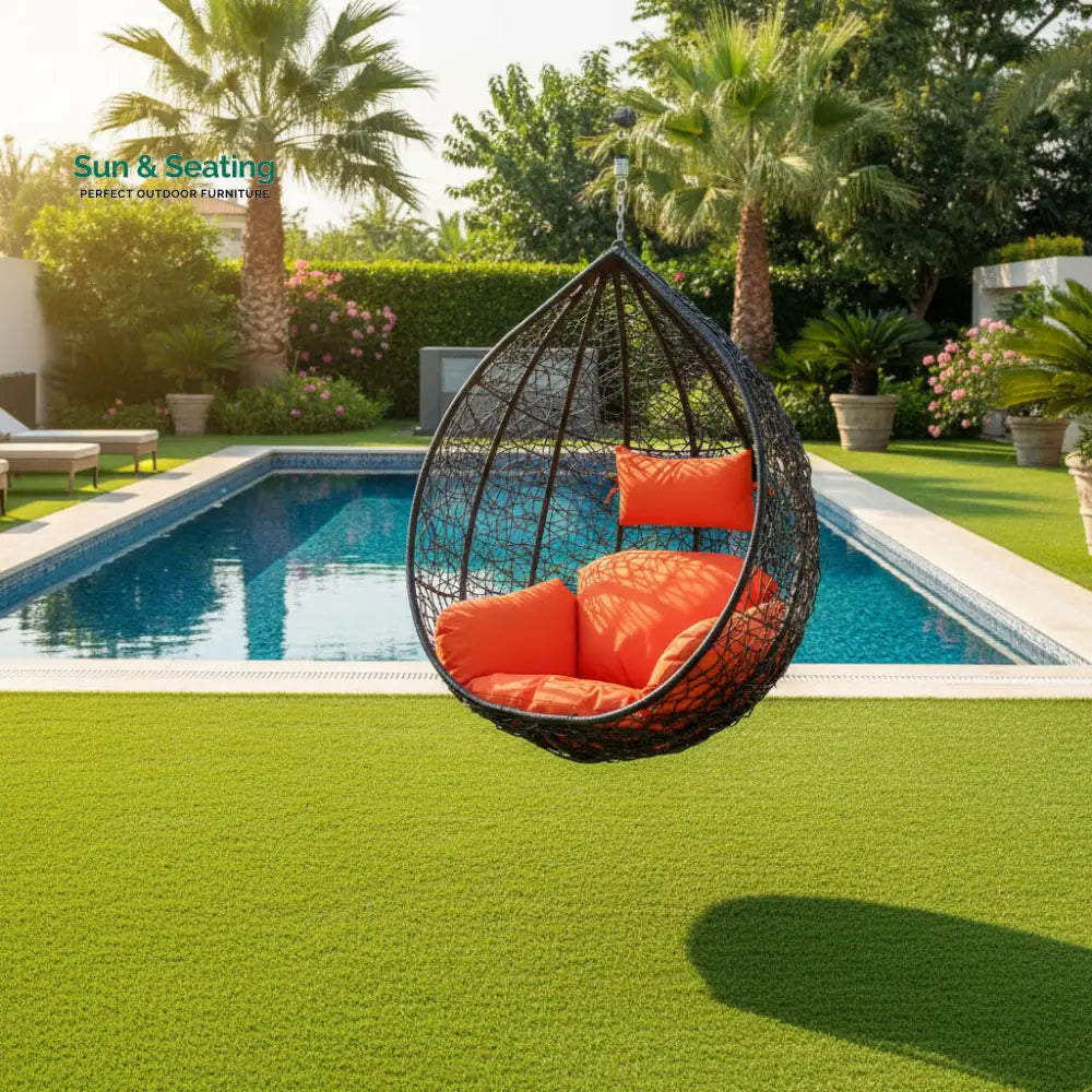 Saturnino Single Seater Hanging Swing Without Stand For Balcony Garden Swing (Dark Brown) Swings