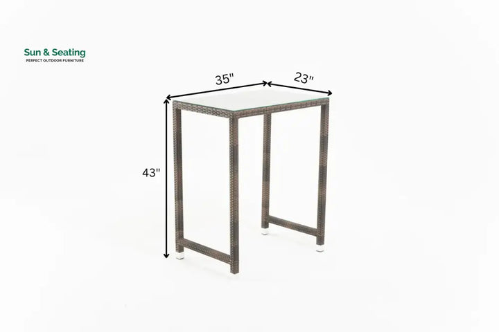 Sauceda Outdoor Patio Bar Sets 2 Chairs and 1 Table (Brown) Bar Sets